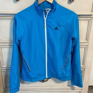 Women’s Adidas Blue, light full zip  track jacket small
